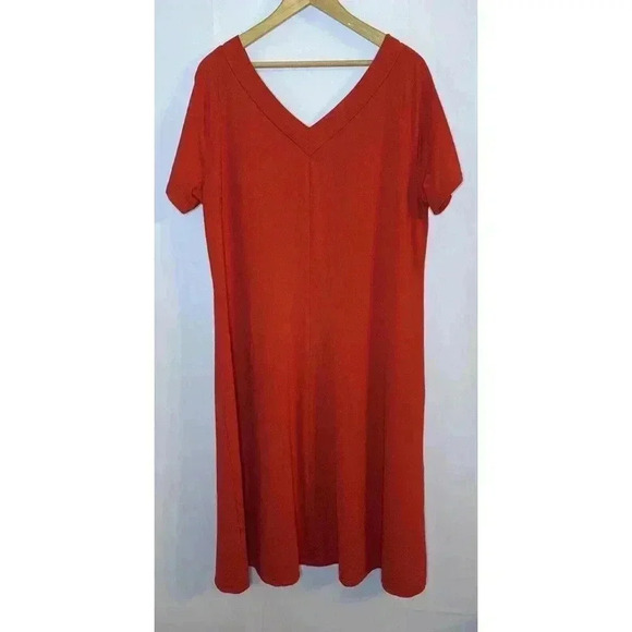 Talbots Red Short Sleeve Maxi Dress Womens Plus 1X Holiday‎ Classic Capsule - Picture 8 of 8